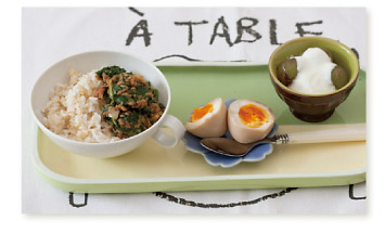 ひき肉とほうれん草のドライカレー