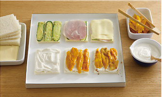 マンゴーとハムチーズのヨーグルトサンド