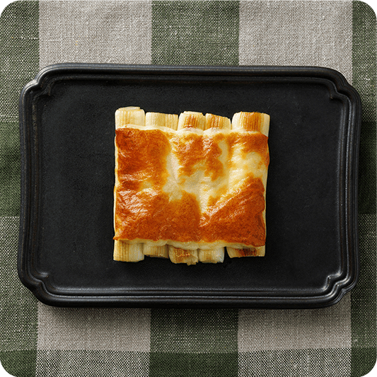 長ネギグラタン 弱火でじっくり焼いた長ネギを使って。