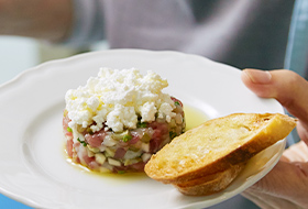 マグロとホタテのタルタル